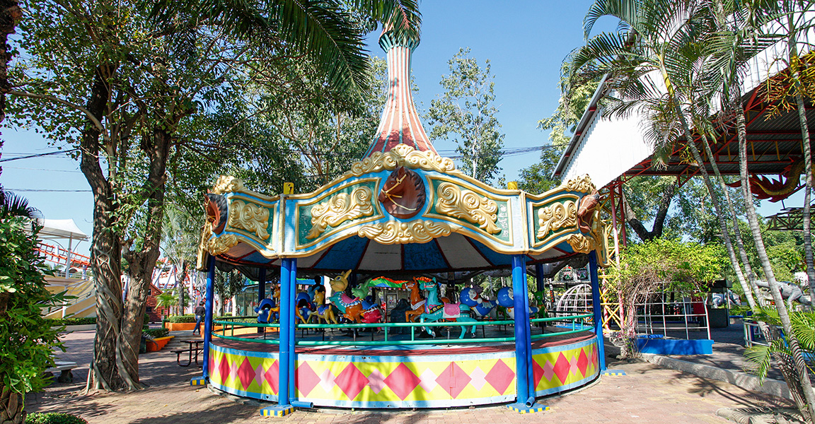 Siam Park City Bangkok Thailand Mini Carousel Ride in Small World